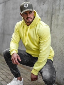 Sudadera tipo canguro con capucha para hombre amarillo y fluorescente Bolf 2009A