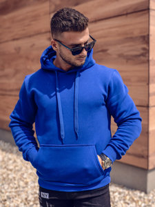 Sudadera tipo canguro con capucha para hombre azul medio Bolf 1004