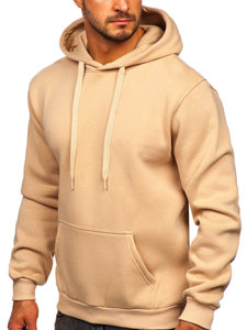 Sudadera tipo canguro con capucha para hombre beige Bolf 1004