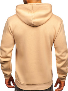 Sudadera tipo canguro con capucha para hombre beige Bolf 1004