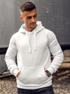 Sudadera tipo canguro con capucha para hombre blanco Bolf 2009A