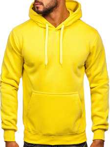 Sudadera tipo canguro con capucha para hombre color amarillo claro Bolf 2009-33