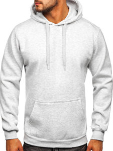 Sudadera tipo canguro con capucha para hombre gris claro Bolf 1004