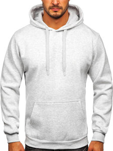 Sudadera tipo canguro con capucha para hombre gris claro Bolf 1004