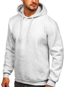 Sudadera tipo canguro con capucha para hombre gris claro Bolf 1004