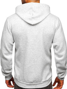 Sudadera tipo canguro con capucha para hombre gris claro Bolf 1004