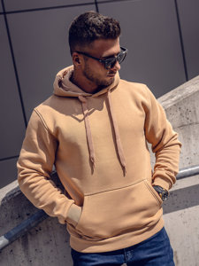 Sudadera tipo canguro con capucha para hombre marrón Bolf 1004