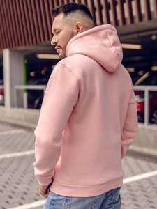 Sudadera tipo canguro con capucha para hombre rosa claro Bolf 1004