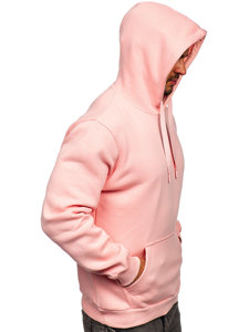 Sudadera tipo canguro con capucha para hombre rosa claro Bolf 1004