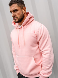 Sudadera tipo canguro con capucha para hombre rosa claro Bolf 2009-38A