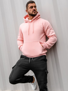 Sudadera tipo canguro con capucha para hombre rosa claro Bolf 2009-38A