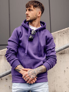 Sudadera tipo canguro con capucha para hombre violeta Bolf 2009A