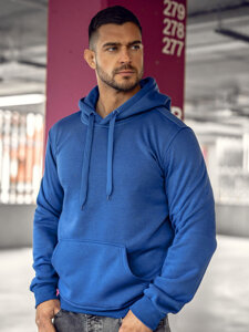 Sudadera tipo canguro para hombre azul medio Bolf 2009A