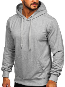 Sudadera tipo canguro para hombre con capucha color gris Bolf B10003