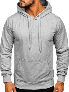 Sudadera tipo canguro para hombre con capucha color gris Bolf B10003