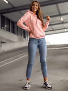 Sudadera tipo canguro para mujer rosa claro Bolf W02B-56