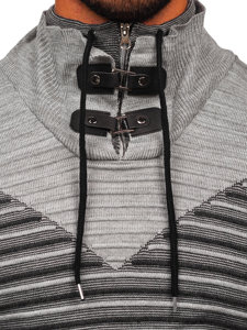 Suéter con cuello alto para hombre color gris Bolf 1008