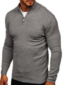 Suéter con cuello alto para hombre color gris Bolf YY08