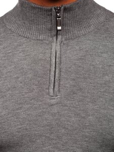 Suéter con cuello alto para hombre color gris Bolf YY08