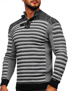 Suéter con cuello alto para hombre color negro Bolf 1028