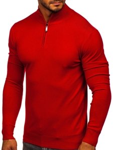 Suéter con cuello alto para hombre color rojo Bolf YY08