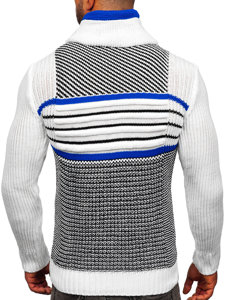 Suéter grueso con cuello alto para hombre color blanco Bolf 2000