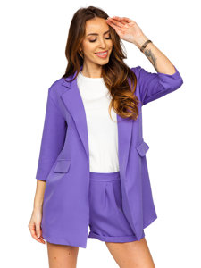 Traje elegante del verano de dos piezas para mujer violeta Bolf 8895