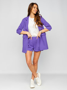 Traje elegante del verano de dos piezas para mujer violeta Bolf 8895