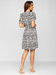 Vestido de leopardo para mujer blanco Bolf 6986