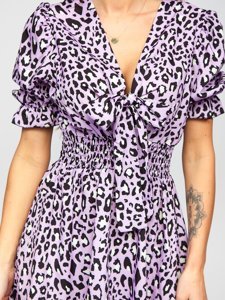 Vestido de leopardo para mujer violeta Bolf 6986