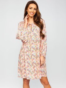 Vestido floral para mujer beige Bolf 3019